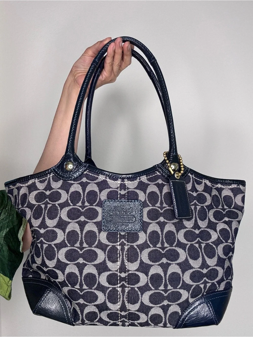 Coach Denim Bleecker Tattersall PRISTINE